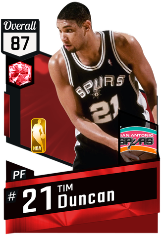 '98 Tim Duncan Ruby Card - San Antonio Spurs Old (325x475), Png Download