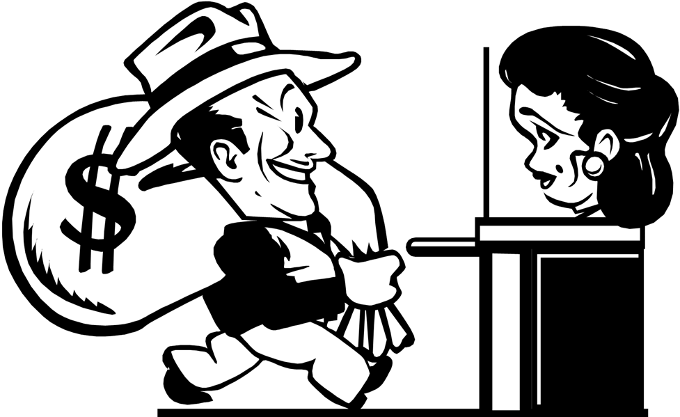 Making A Deposit At Bank (1024x598), Png Download