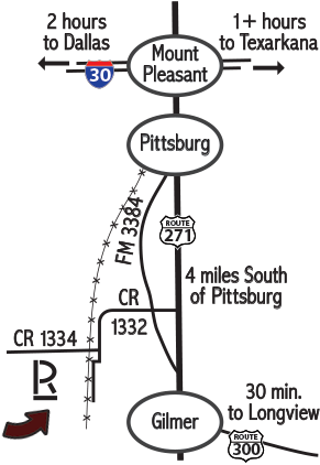 Map From Mt Pleasant Gilmer Or Longview - Longview (305x425), Png Download
