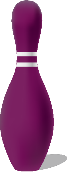Bowling Pin Purple - Pino De Boliche Vector (239x600), Png Download