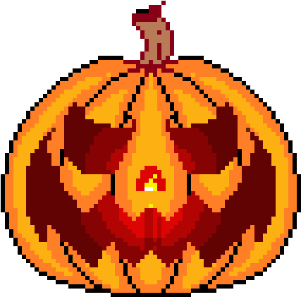 Kawaii Pumpkin Png - Pixel Jack O Lantern (495x461), Png Download