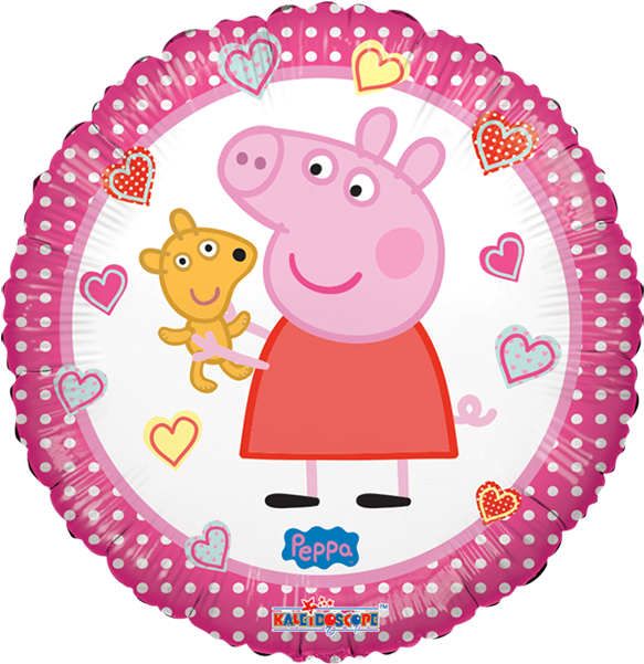 Globo Pepa Rosado Redondo - Peppa Pig (600x600), Png Download