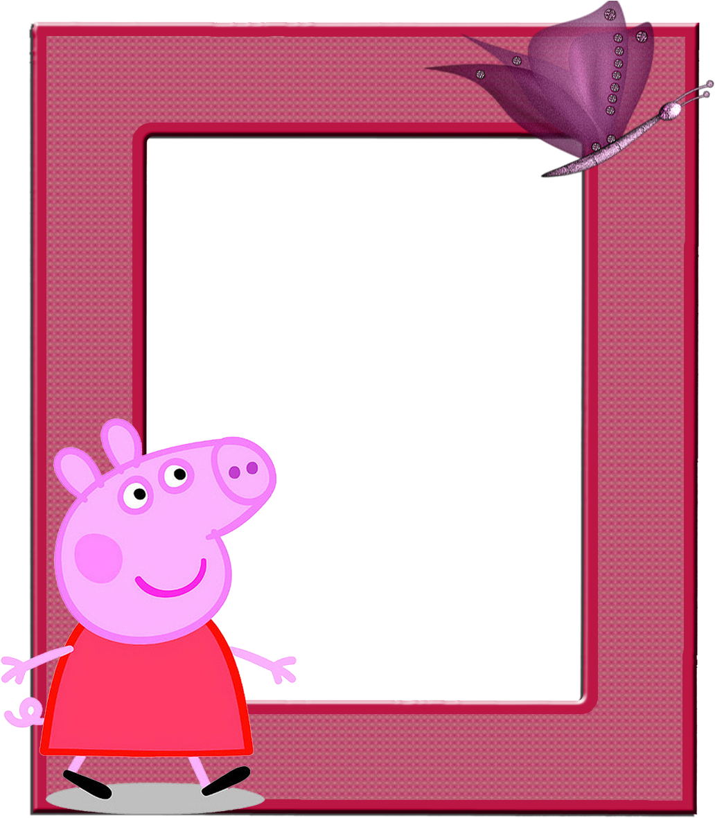 Peppa Pig - Moldura Para Foto Peppa Pig (1200x1200), Png Download