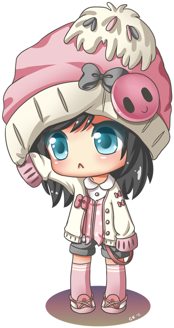 Bonequinhas Kawaii - Chibi Kawaii (376x677), Png Download