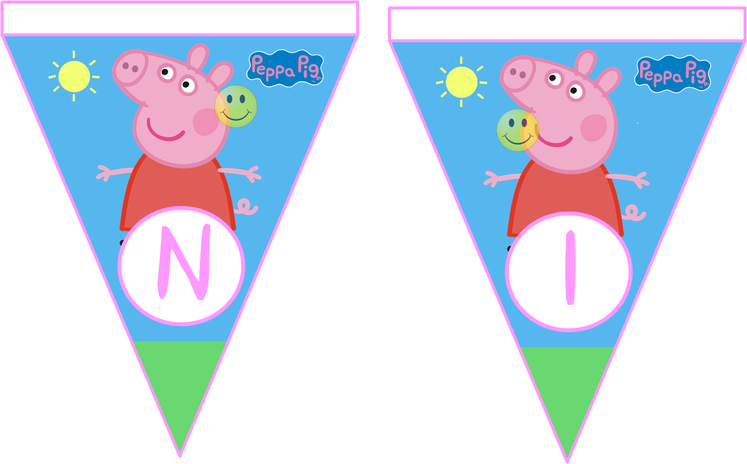 Banderines De Pepa Banderines De Pepa Banderines Para - Banderin De La Peppa (1502x933), Png Download
