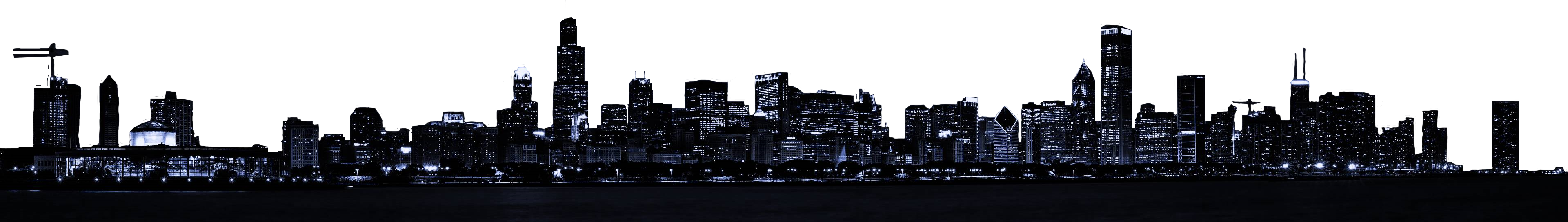 Cutout For Somebody In My Last Post - Canvas Art Prints - Chicago Panoramic Skyline Cityscape (3840x1080), Png Download