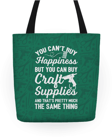 You Can't Buy Happiness But You Can Buy Craft Supplies - Anime Tote Bag (484x484), Png Download