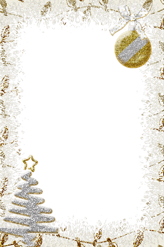Merry Christmas Photo Frames - Silver And Gold Christmas Invitations (327x490), Png Download