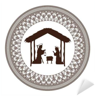 Joseph Mary Holy Family Merry Christmas Frame Icon - Am A God Girl (400x400), Png Download