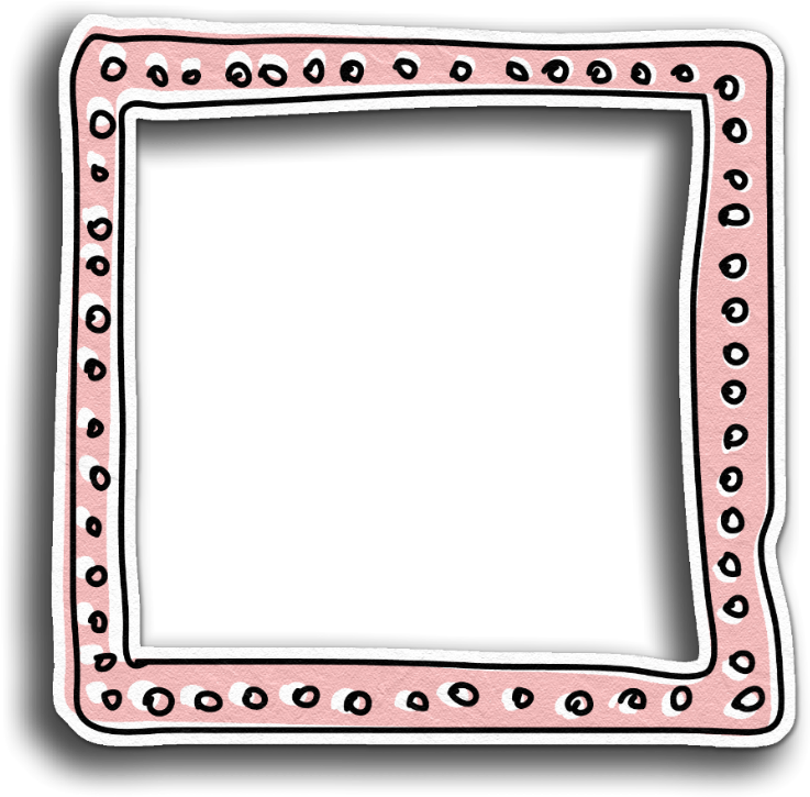 Frame Border Peach Pink Pastel Overlay Scrapbook - Doodle Frame Png (779x772), Png Download