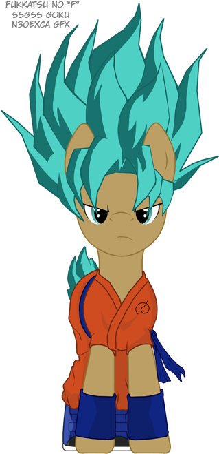 N30exca, Dragon Ball Z, Goku, Ponified, Safe, Simple - Super Saiyan (320x670), Png Download