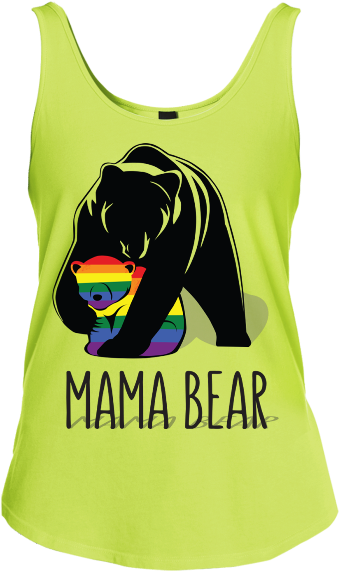 Mama Bear Lgbtq Threads Junior Fit Cotton Tank Top - Cute Mama Bear Baby Onesies (1155x1155), Png Download