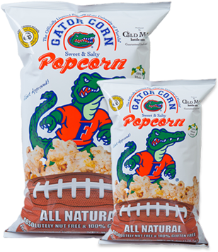 Gator Corn Popcorn - Florida Gators White Metal License Plate (355x475), Png Download