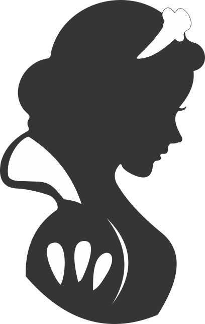 Silhueta Branca De Neve (408x644), Png Download
