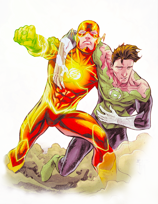 Barry Allen Amp Hal Jordan - Hal Jordan E Barry Allen (544x700), Png Download