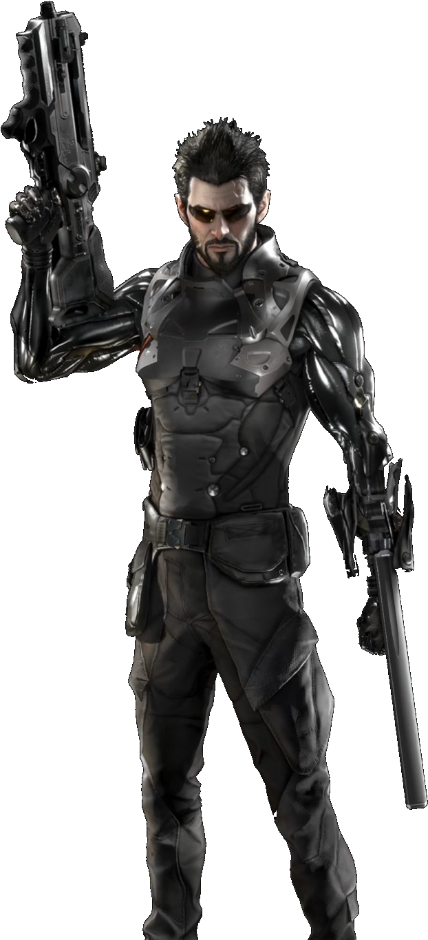 Dxmd Jensen Armorrender - Deus Ex Mankind Divided Character (636x1375), Png Download