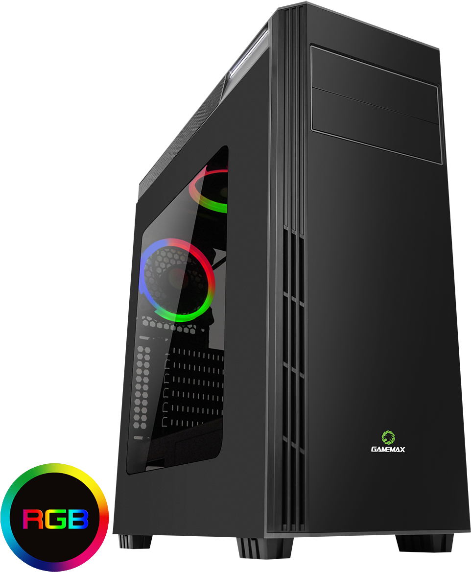 Gamemax Graphite Rgb Midi Gaming Case - Computer Case (1200x1200), Png Download