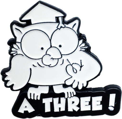 Owl Black & White Enamel Pin - Lapel Pin (580x580), Png Download