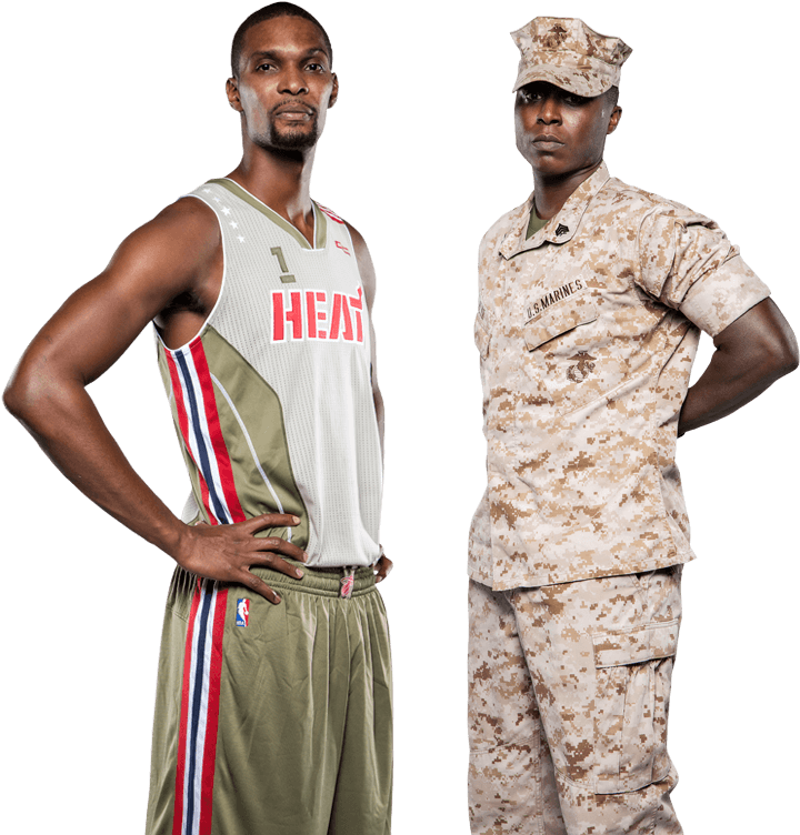 Miami Heat Home Strong - Miami Heat Veterans Day Uniform (735x760), Png Download