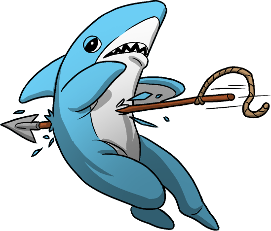 Left Shark Struck By A Harpoon - Clip Art Left Shark (549x469), Png Download