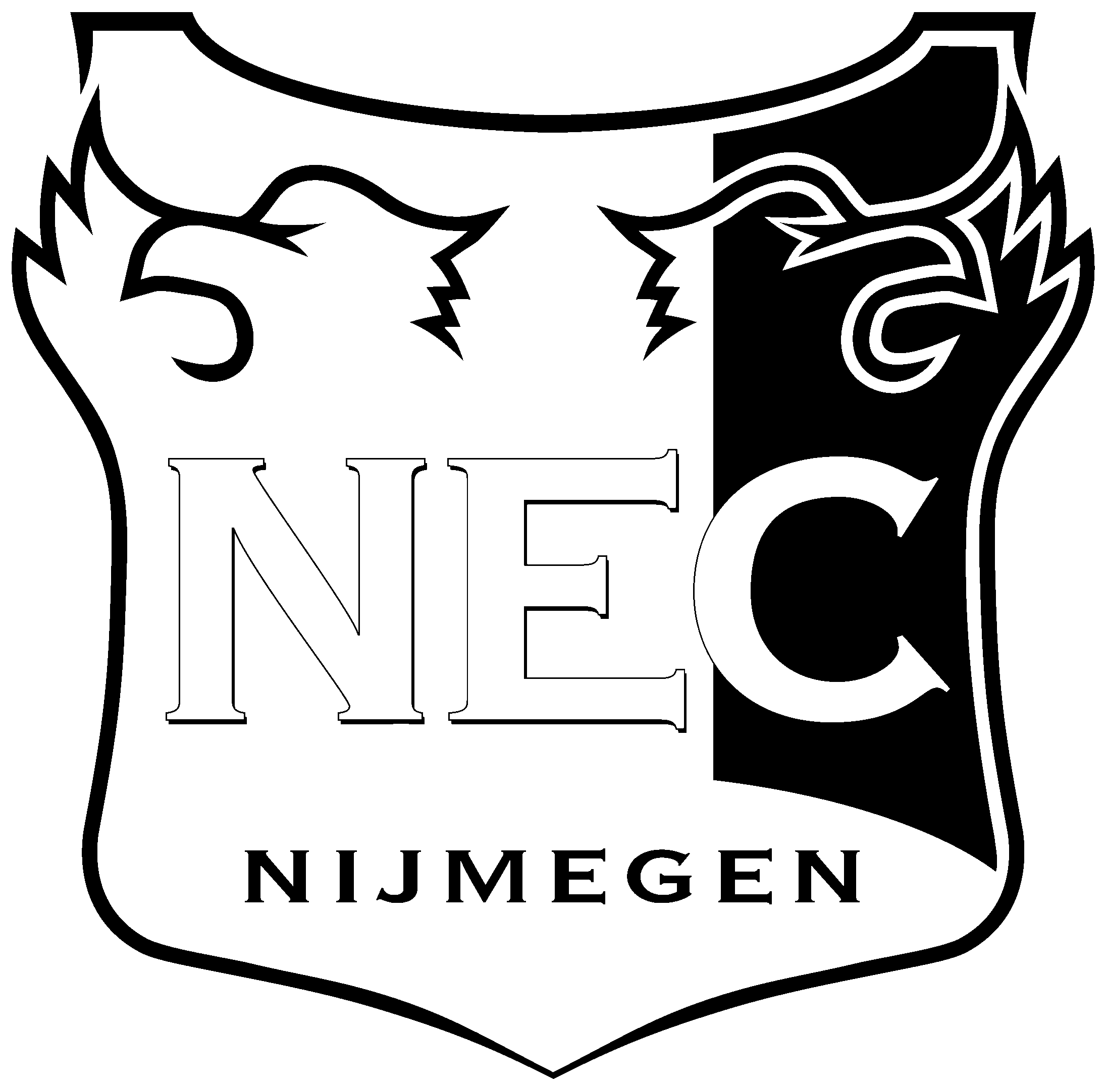 Nec Nijmegen Logo Black And White - Nec Nijmegen Logo Png (2400x2400), Png Download