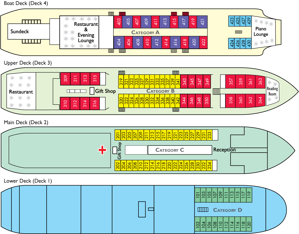 Dnieper Princess River Cruise Ship Deckplan - River (1000x782), Png Download