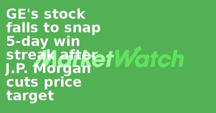 Ge's Stock Falls To Snap 5-day Win Streak After J - Parallel (714x374), Png Download