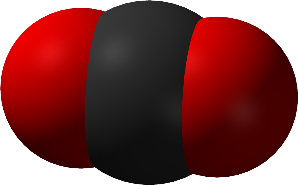 Carbon Dioxide 3d Vdw - Chemical Formula For Carbon Dioxide (1100x723), Png Download