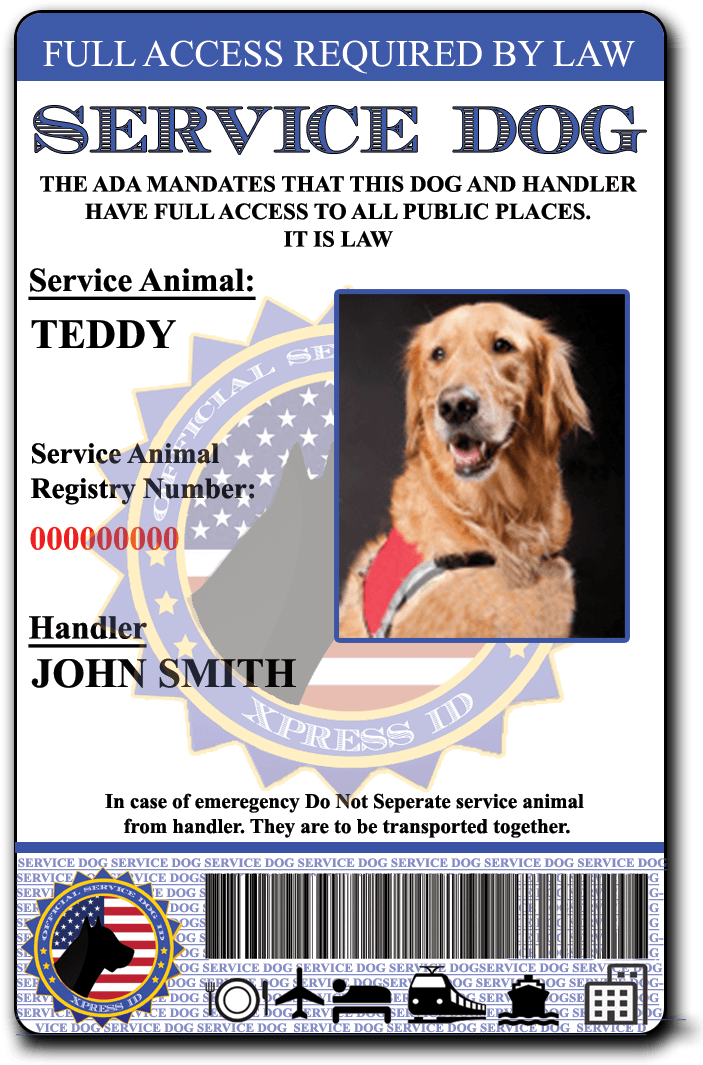 Service Dog Id - Xpress Id Holographic Emotional Support Dog Id Card (718x1089), Png Download