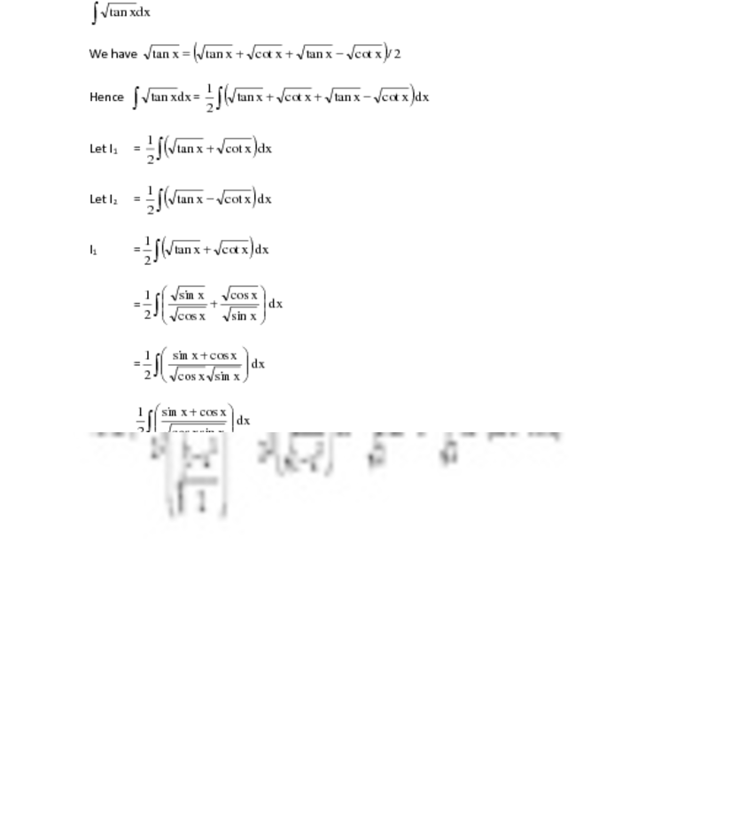 Tan X Dxtan X We Havetan X Cot X Tan X Cot X / 212hencetan - Thumbnail (850x1100), Png Download