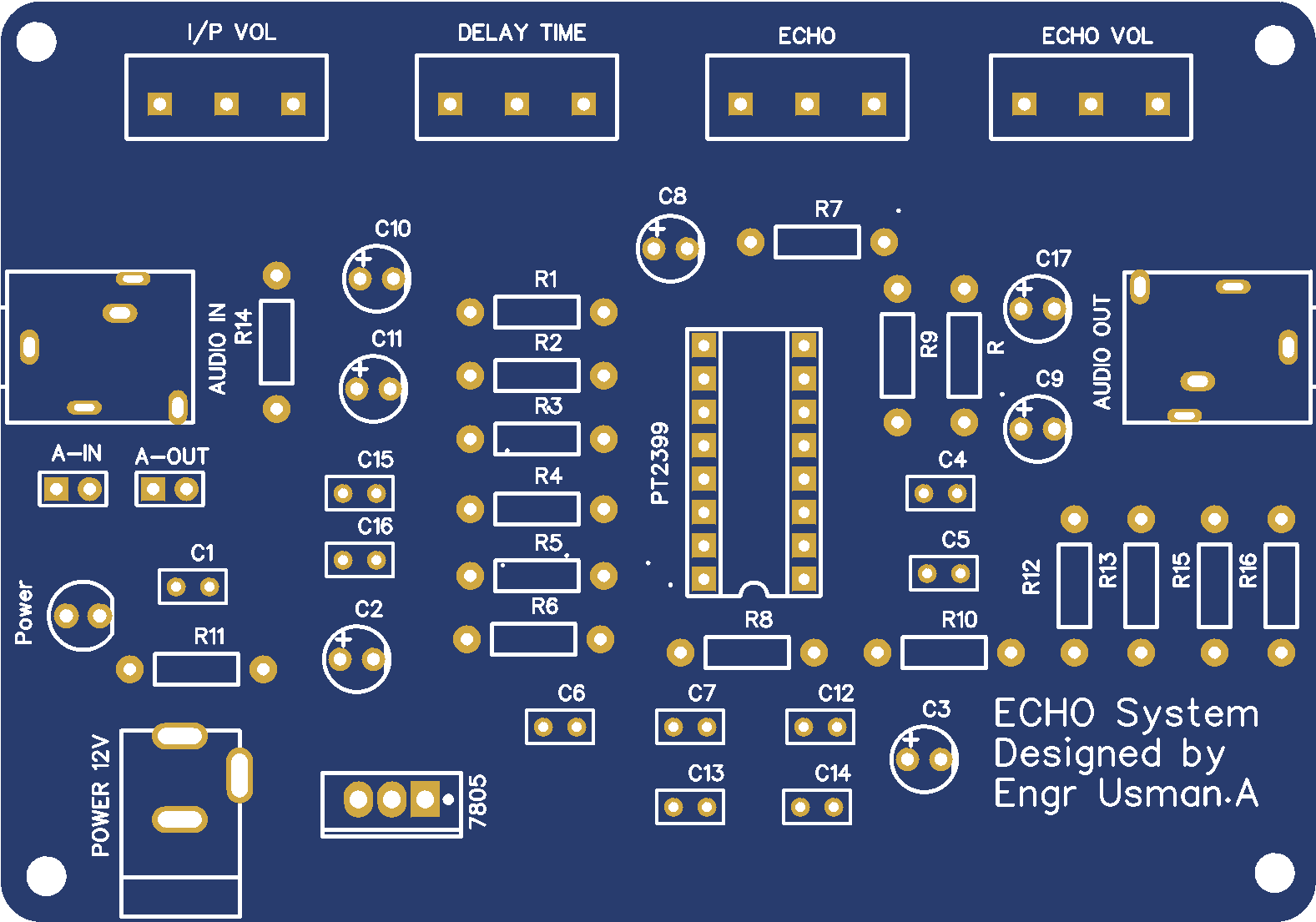 Echo Sound Pcb Live Echo Sound Systemfor More Details - Make A Live Echo Sound Circuit Free Pcb Design (1577x1105), Png Download