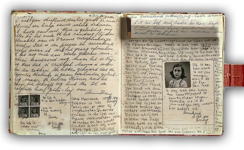 Anne-frank - Diary Of Anne Frank (825x510), Png Download