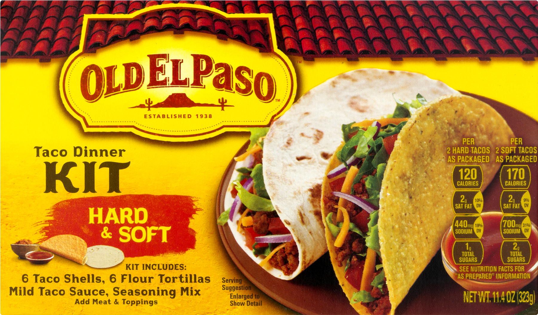 Hard And Soft Taco Shells (1800x1800), Png Download