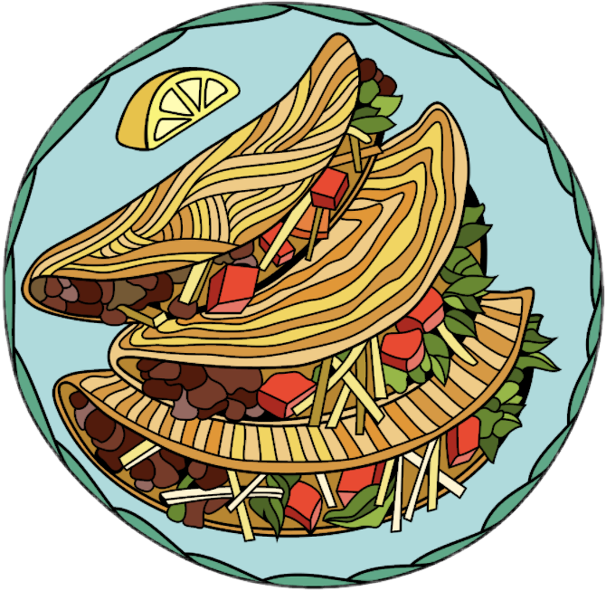 Food Mexicanfood Mexican Taco Tacos Abstract Colorful - Taco (670x653), Png Download