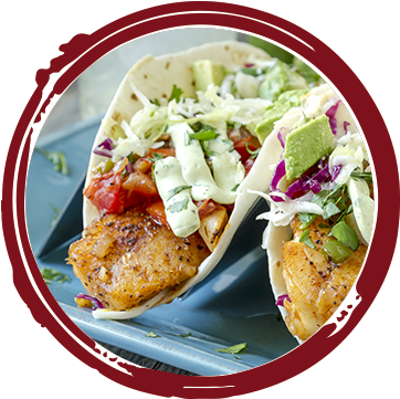 Pescado Tacos - Flour Tortilla Fish Tacos (367x399), Png Download