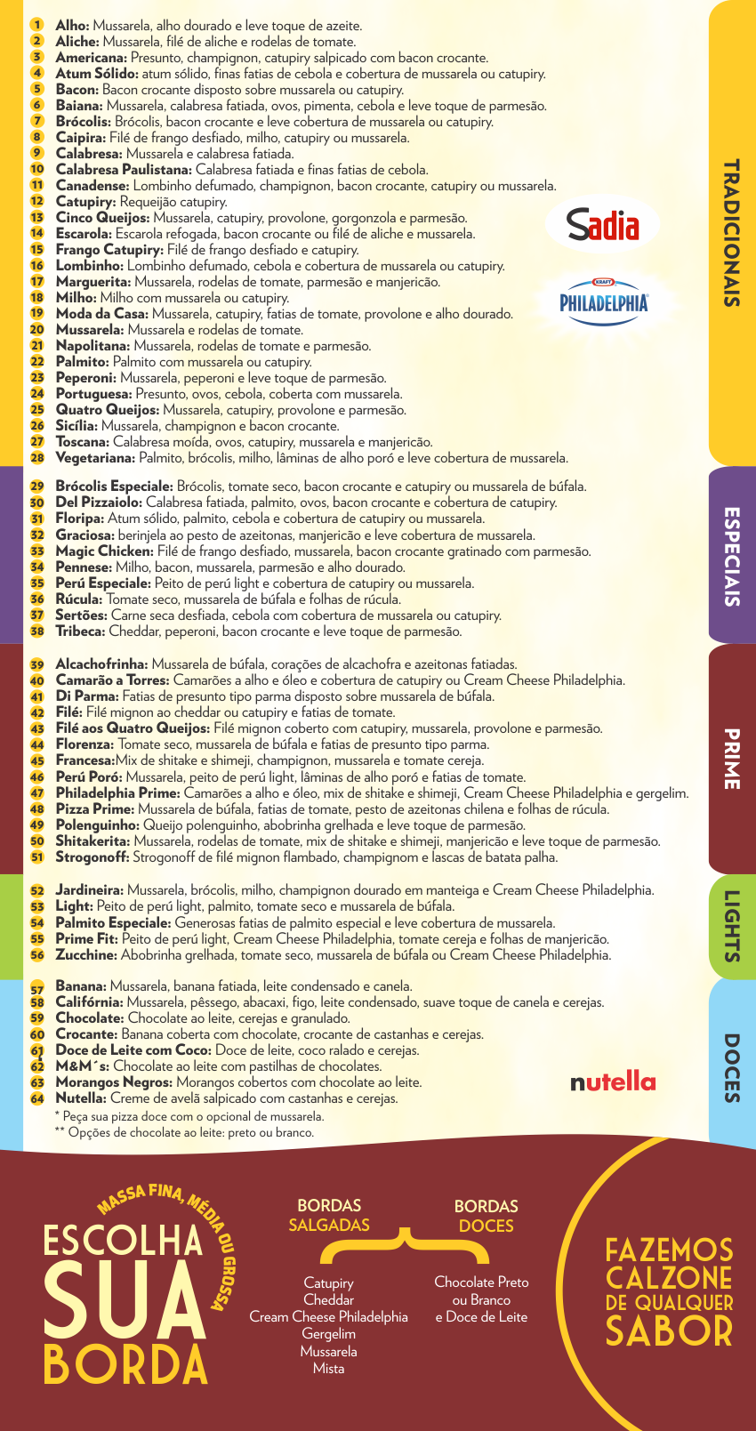 Cardapio Folheto Floripa-curitiba Interno Opcao1 - Document (850x1609), Png Download