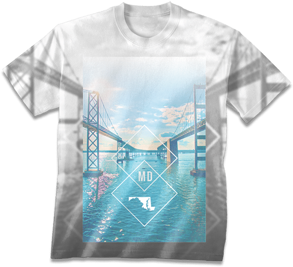 "bay Bridge" Men's Short Sleeve Tee - Active Shirt (600x600), Png Download