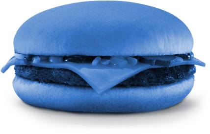 Mcdonald's Blue Burger - Happy Meal Hamburger (444x330), Png Download