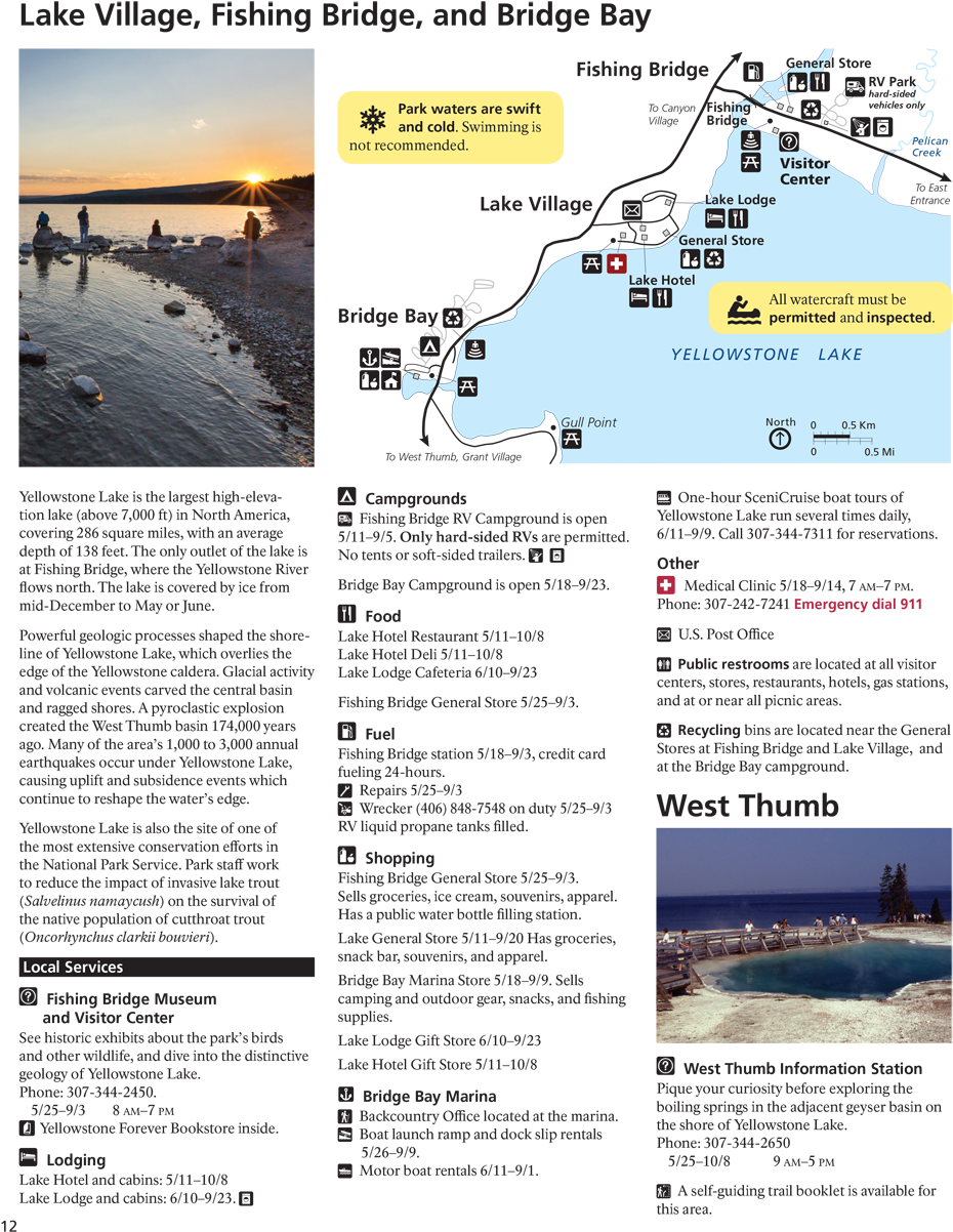 Bridge Bay And Fishing Bridge And Lake Village And - Sea (950x1217), Png Download