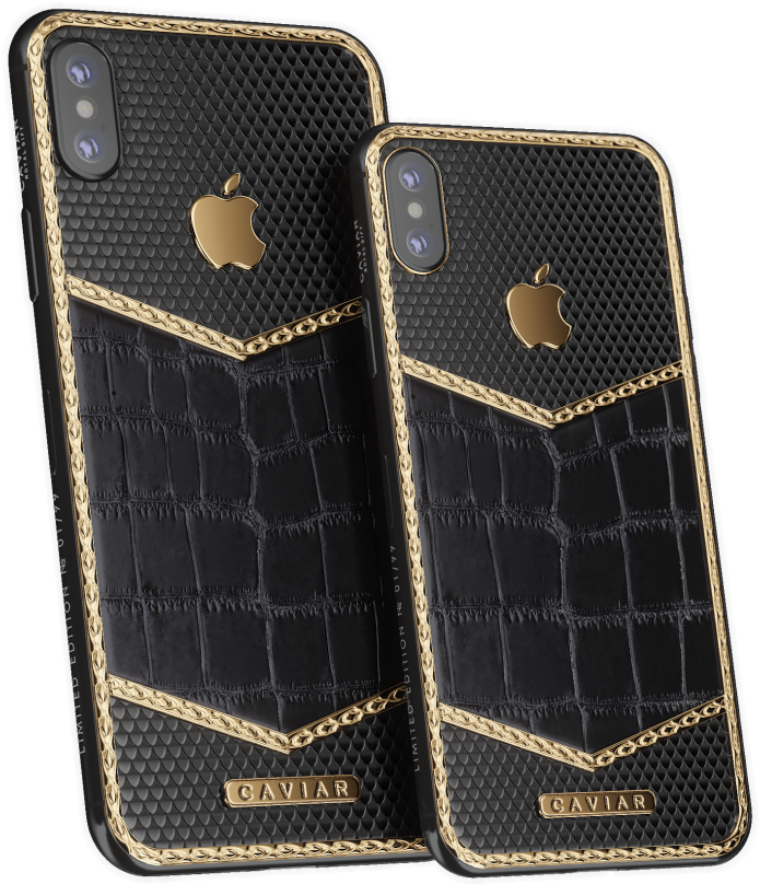 Caviar Iphone Xs - Iphone Xs Gold Black (830x950), Png Download