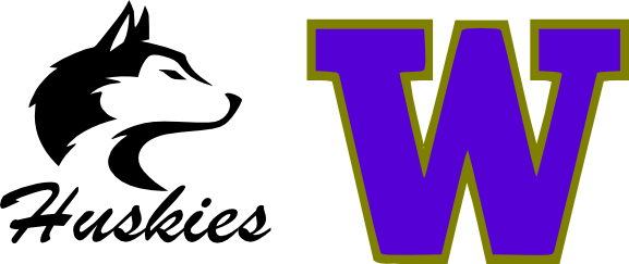 Washington Huskies Stencil - University Of Washington Logo (577x243), Png Download