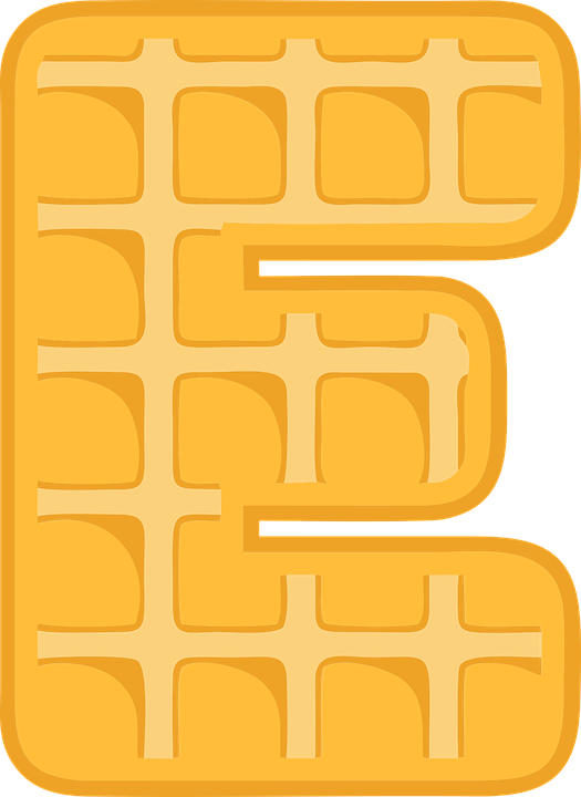 E, Alphabet, Waffle, Letter, Typography, Text, Font - Waffle B (525x720), Png Download