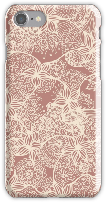 Rose Gold Floral Doodles Iphone Case - Whimsical Doodles Black And Grey Backpack By Julieerindesigns (500x667), Png Download