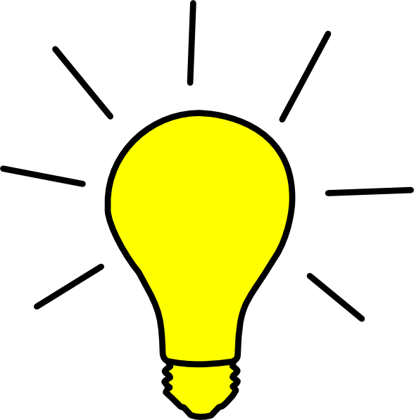Bulb Clipart Yellow Thing - Yellow Light Bulb Vector (588x597), Png Download