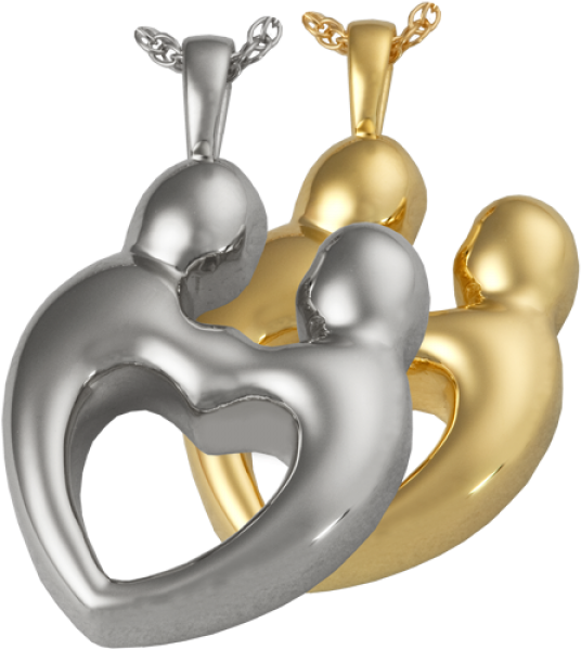 Together Forever Heart, Double Compartment Pendant - Heart Double Ash Holder Cremation Urn Keepsake Pendant (600x600), Png Download
