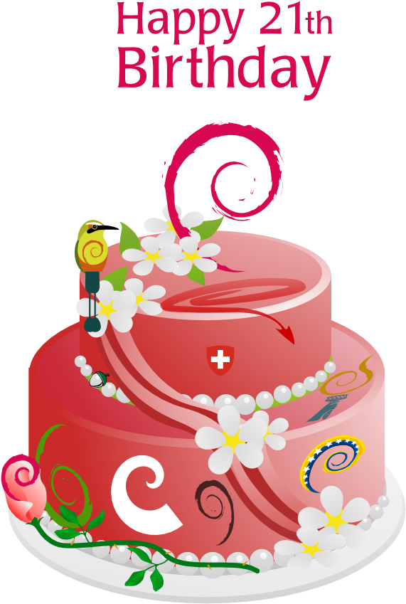 Debian Turns 21 - Debian Gnu/linux (636x914), Png Download