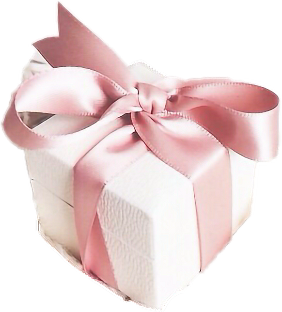 Girly Gift Birthday Giftbox Bow Birthdaygift Vintage - Gift Wrapping (582x644), Png Download