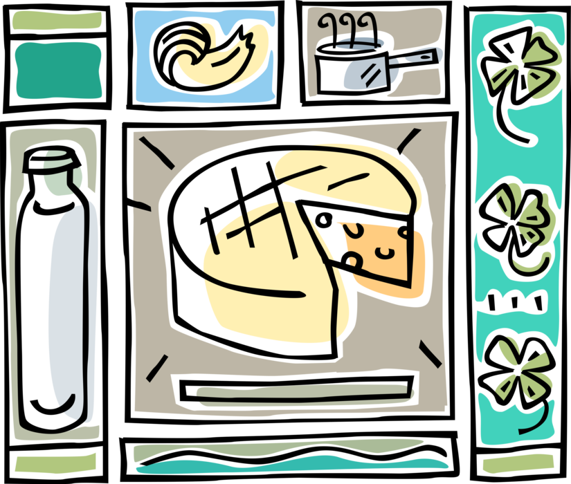 Vector Illustration Of Dairy Products Milk And Cheese - Game (825x700), Png Download