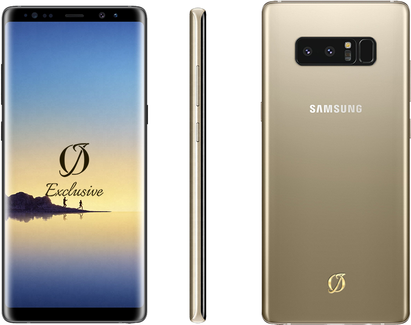Gold Samsung Note - Galaxy Note 8 N950f Midnight Black Eu (1066x886), Png Download