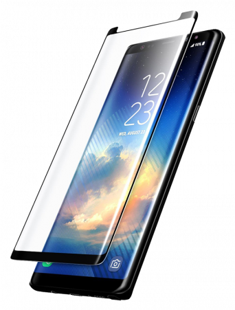 Samsung Galaxy Note 8 Curved Black Cellularline - Panzer Glass Note 8 (450x450), Png Download